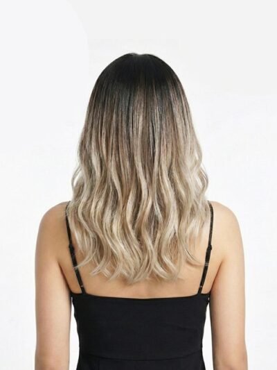 14” Mixed Natural Black Gradient Gray-Grown Highlights Clip In (100g)