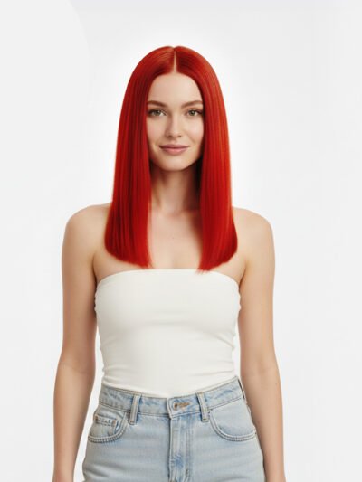 18"Red Human Hair Weft(100g)