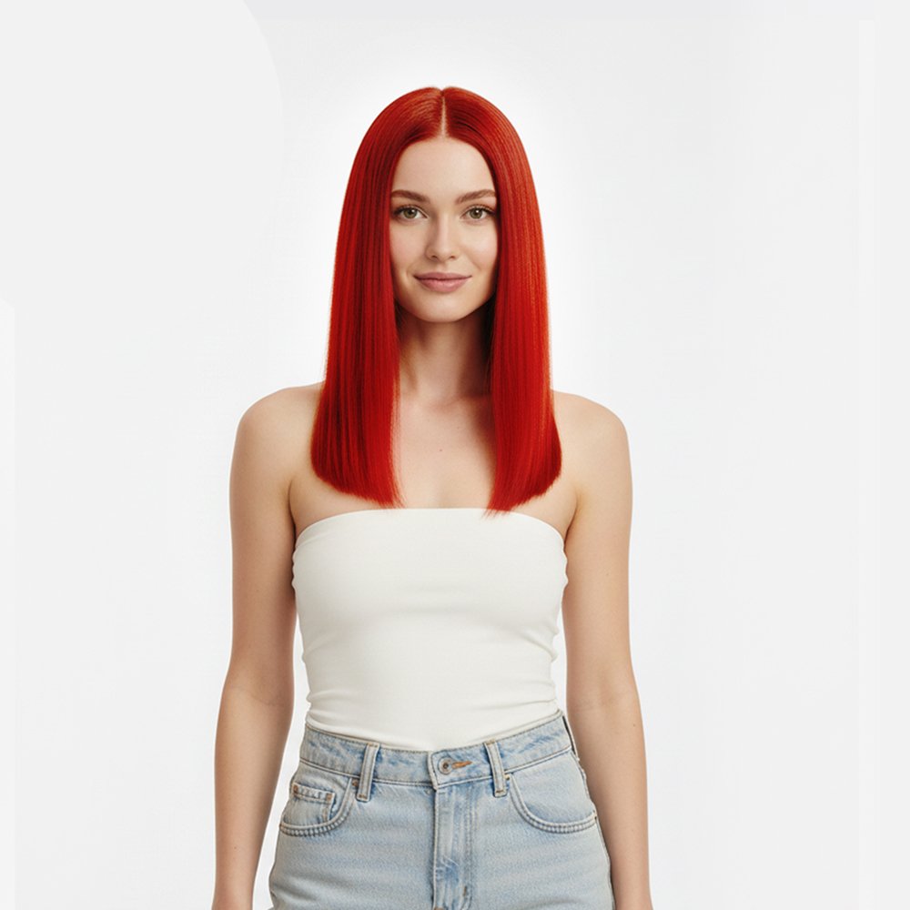 18"Red Human Hair Weft(100g)