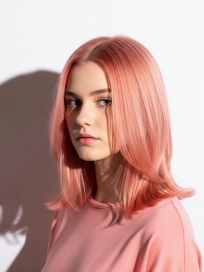 16"Pink Human Hair Weft(100g)