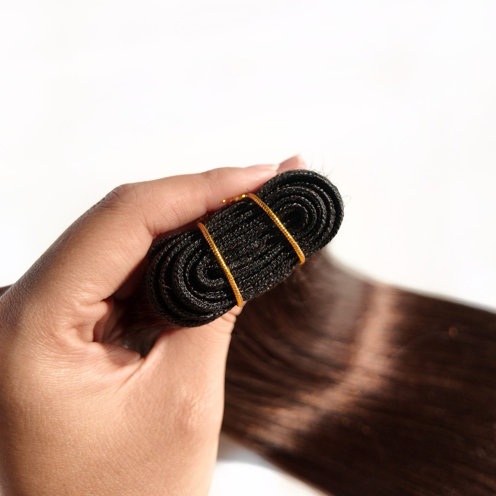 16"Yaki Straight Darkest Brown Human Hair Weft(100g) - Image 3