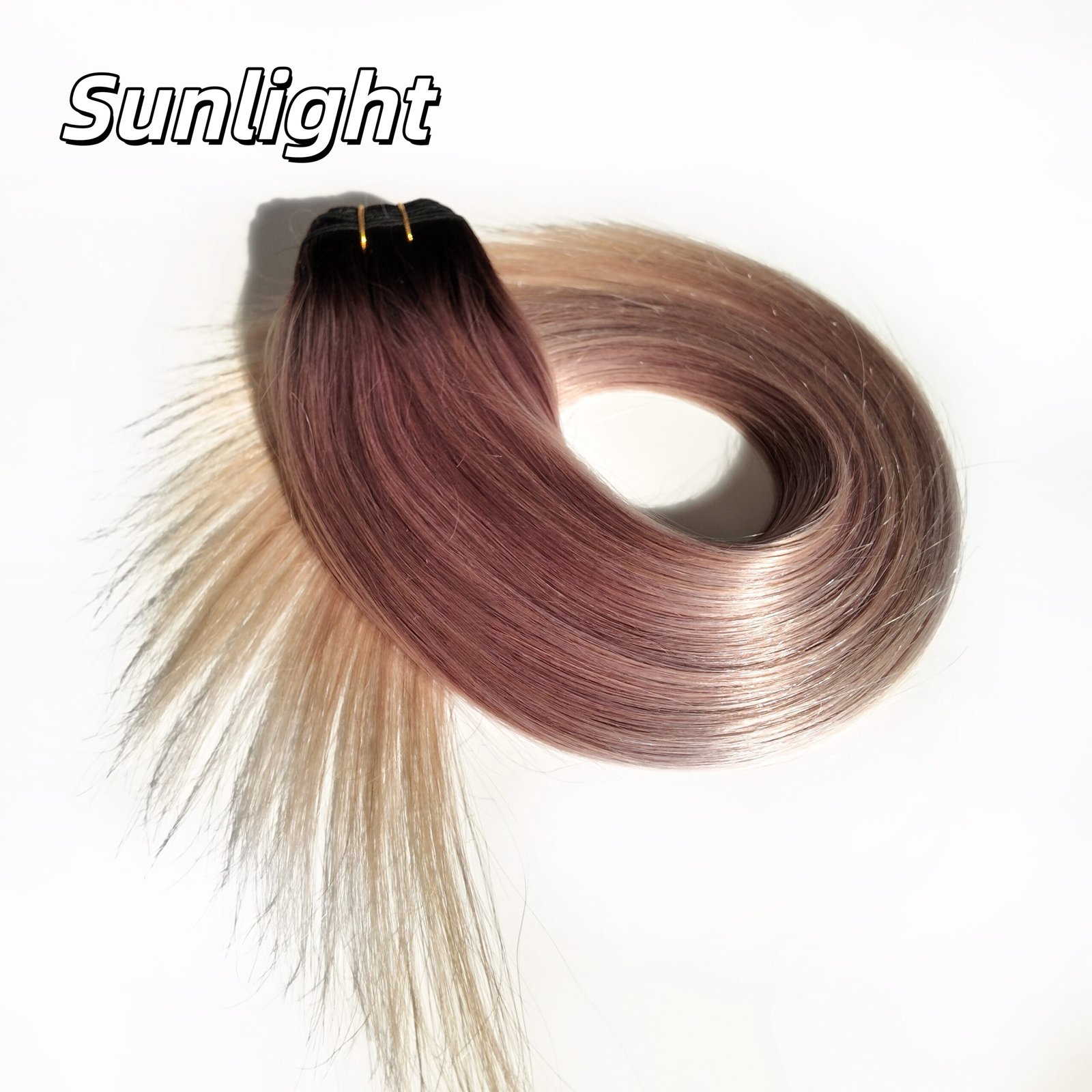 20" Rooted Nature Black to Smoky Purple Gray Human Hair Weft(100g) - Image 3