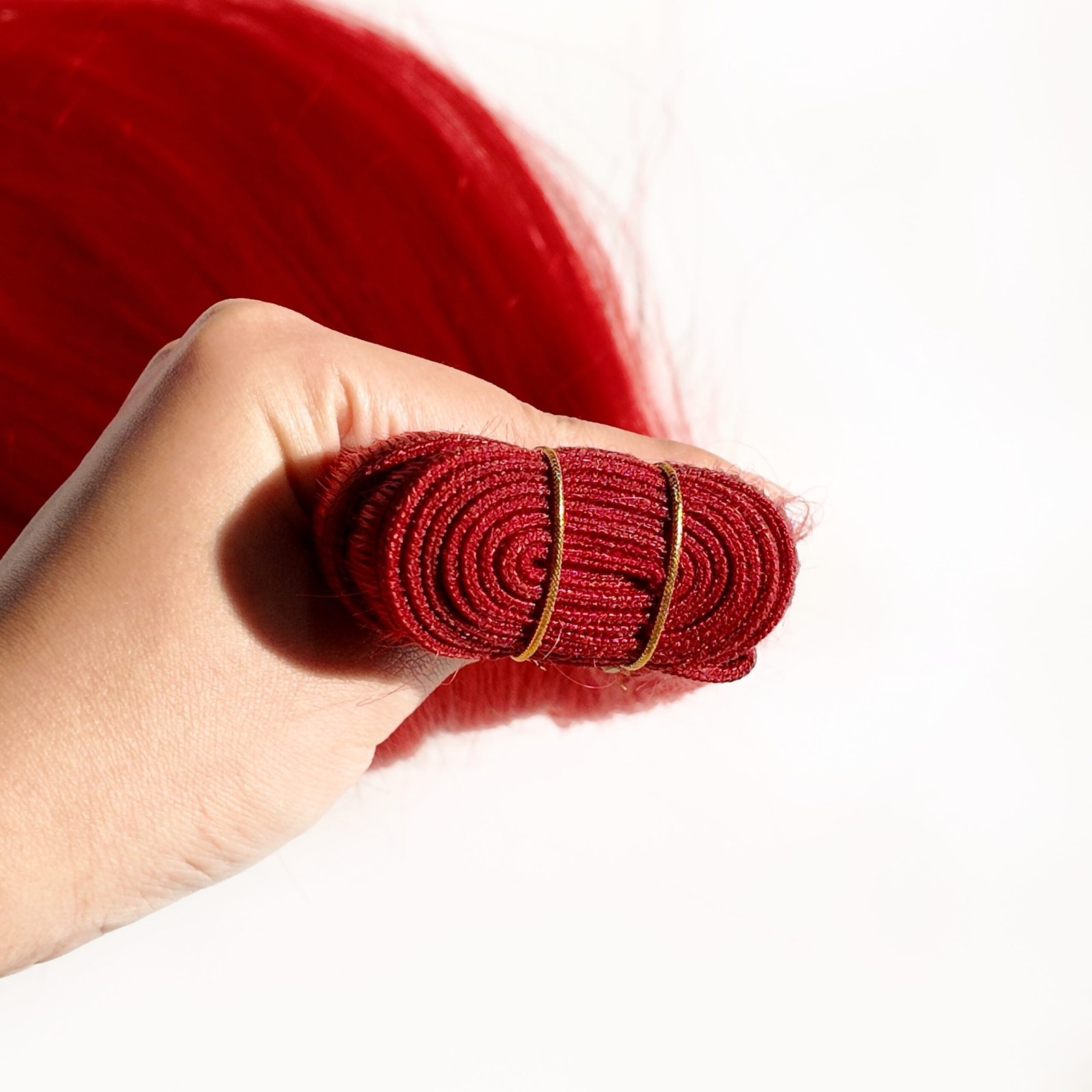 18"Red Human Hair Weft(100g) - Image 4